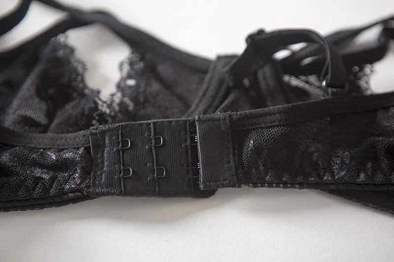 Женские трусики без промежности классический черный бюстгальтер чашек нижнее