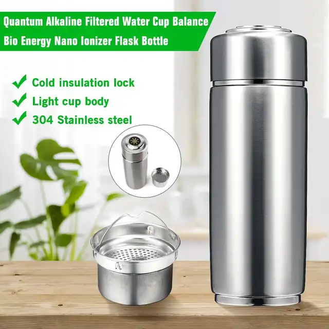 Micro-electrolysis Energy Health Cup Stainless Steel  Quantum Alkaline Filtered Water Cup Energy Ionizer health Bottle 400ml 2