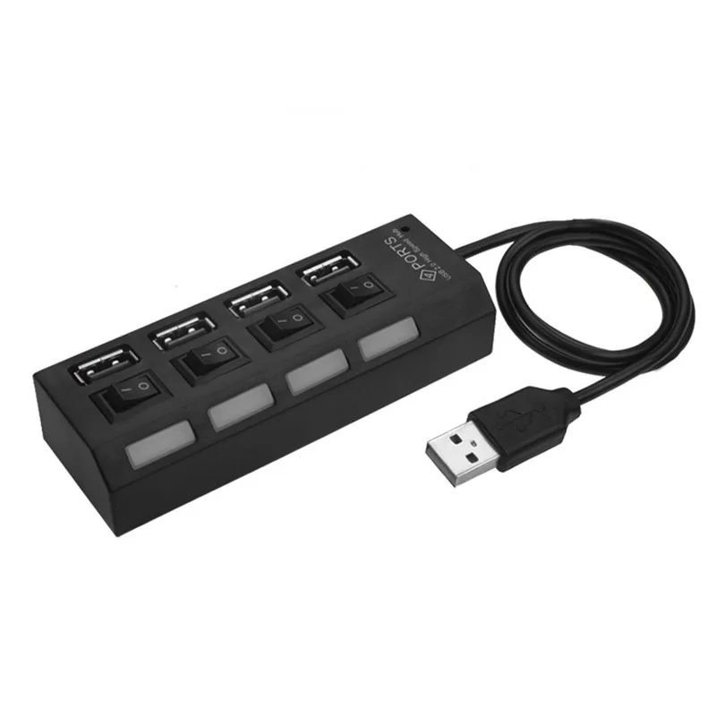 

Multi USB 2.0 Hub Splitter Multi 4 Ports Expander With ON/OFF Switch Multiple USB Hub High Speed Adapter For PC Computer