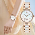 Часы наручные женские кварцевые, роскошные, с керамическим водонепроницаемым браслетом из нержавеющей стали, с римскими цифрами, 32 мм