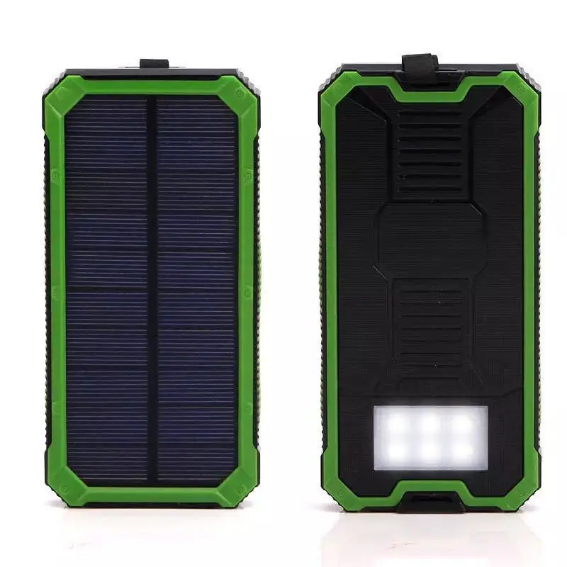 20000mAh большой емкости светодиодный солнечный портативное зарядное устройство чехол с двумя портами usb для телефона камера стол Ультрафиолетовый фонарь крюк