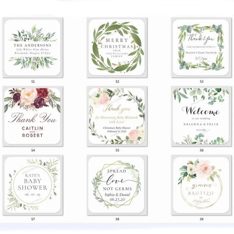 100 шт./лот Индивидуальные персонализированные квадратные наклейки с логотипом