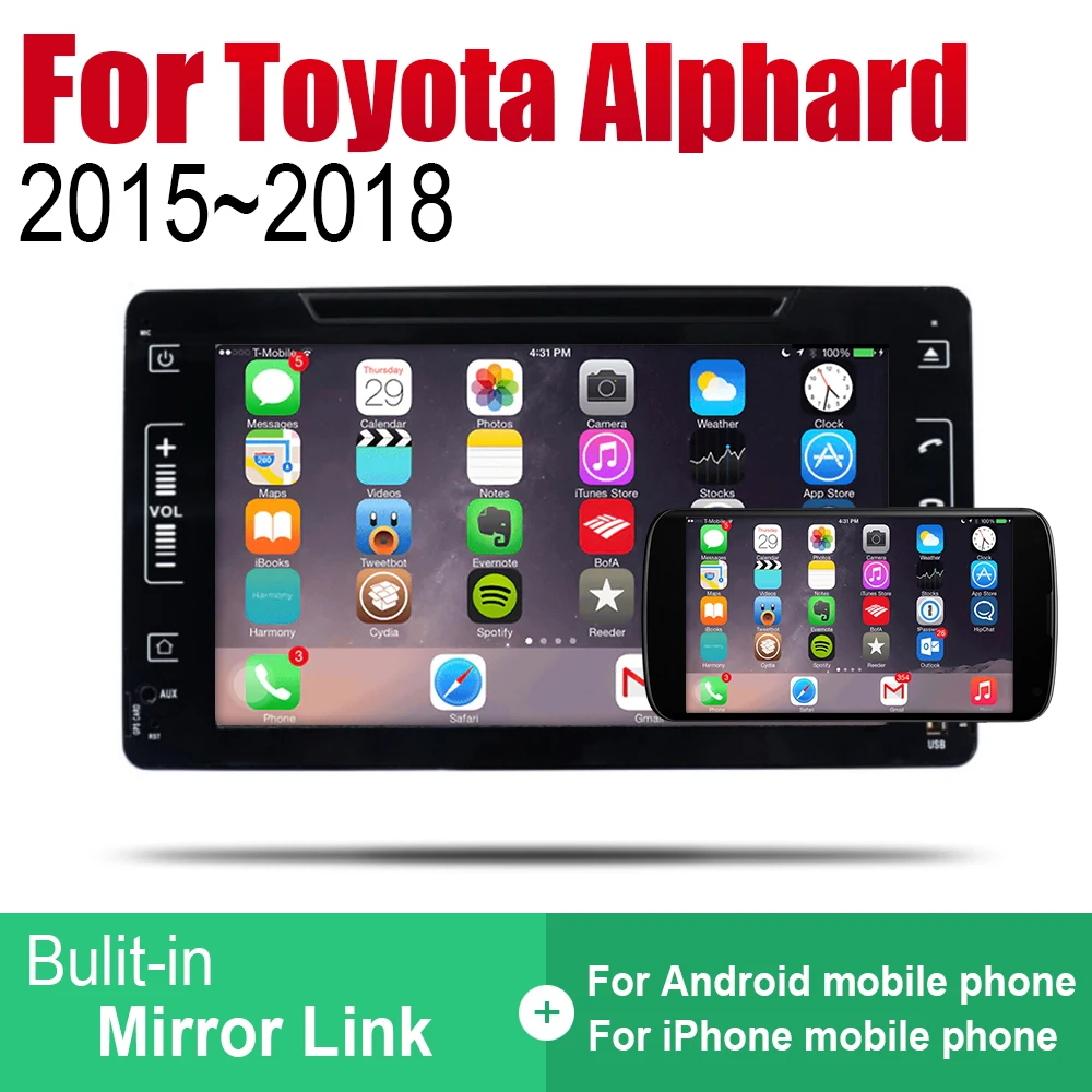 Для Toyota Alphard 2015 2016 2017 2018 автомобильное радио 2 Din Автомобильный dvd плеер на основе