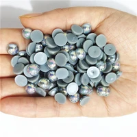 multi size all deep gray ab half round abs imitation flatback acrylic pearl glue on pearls beads nailart crafts diy decorations
