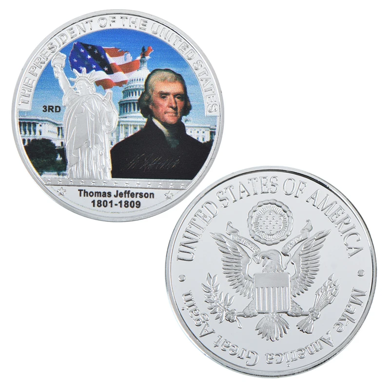 WR Коллекционная Посеребренная американская 2th President John Adams металлическая монета/w чехол креативный вызов монета подарок на день отца 40x3 мм