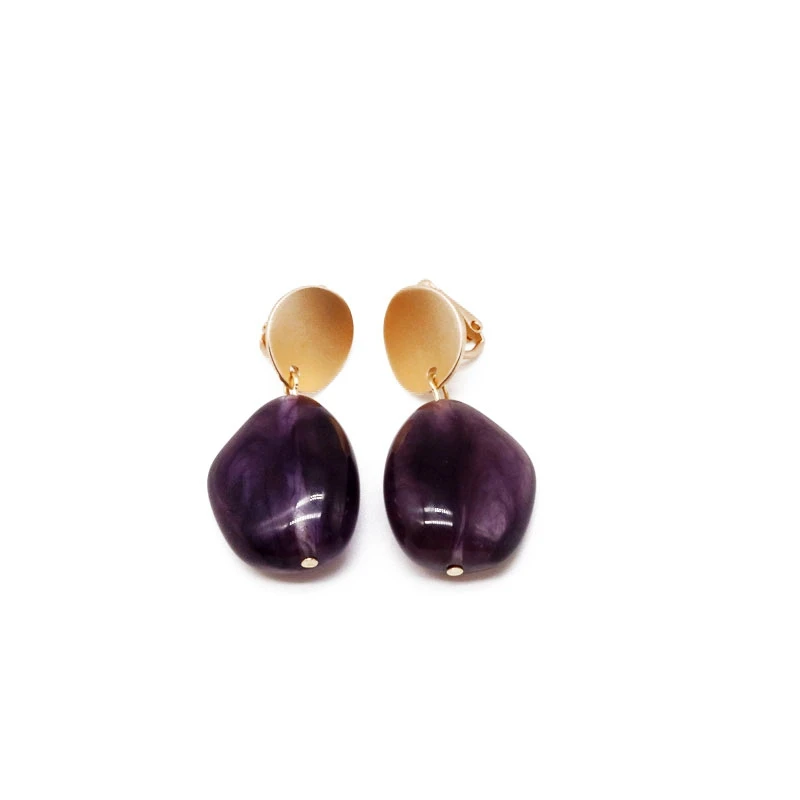 

Purple Resin Elegant Earring Irregular Sweet Party Gifts For Women Girl