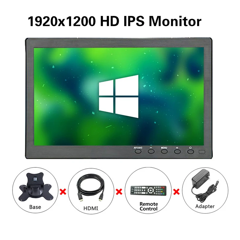 10.1 1920x1200 10,1 дюймов 1366x768 портативный монитор с VGA HDMI BNC USB входом для PS3/PS4 XBOX360 Raspberry Pi Windows 7 8 10 системы видеонаблюдения - Цвет: 10.1 1920x1200