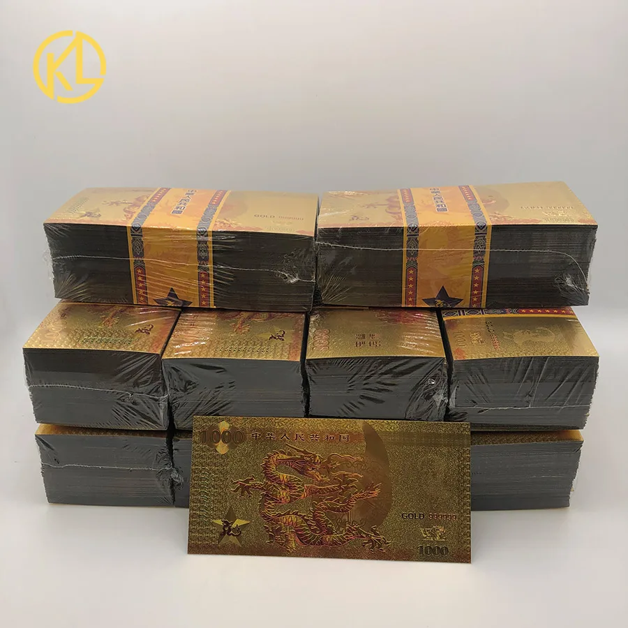 1000 pcs Продукт китайская нормальная позолоченная банкнота один миллион гонконгских долларов поддельная Банкнота с драконом дизайн безопасности УФ светильник - Цвет: 1000 pcs