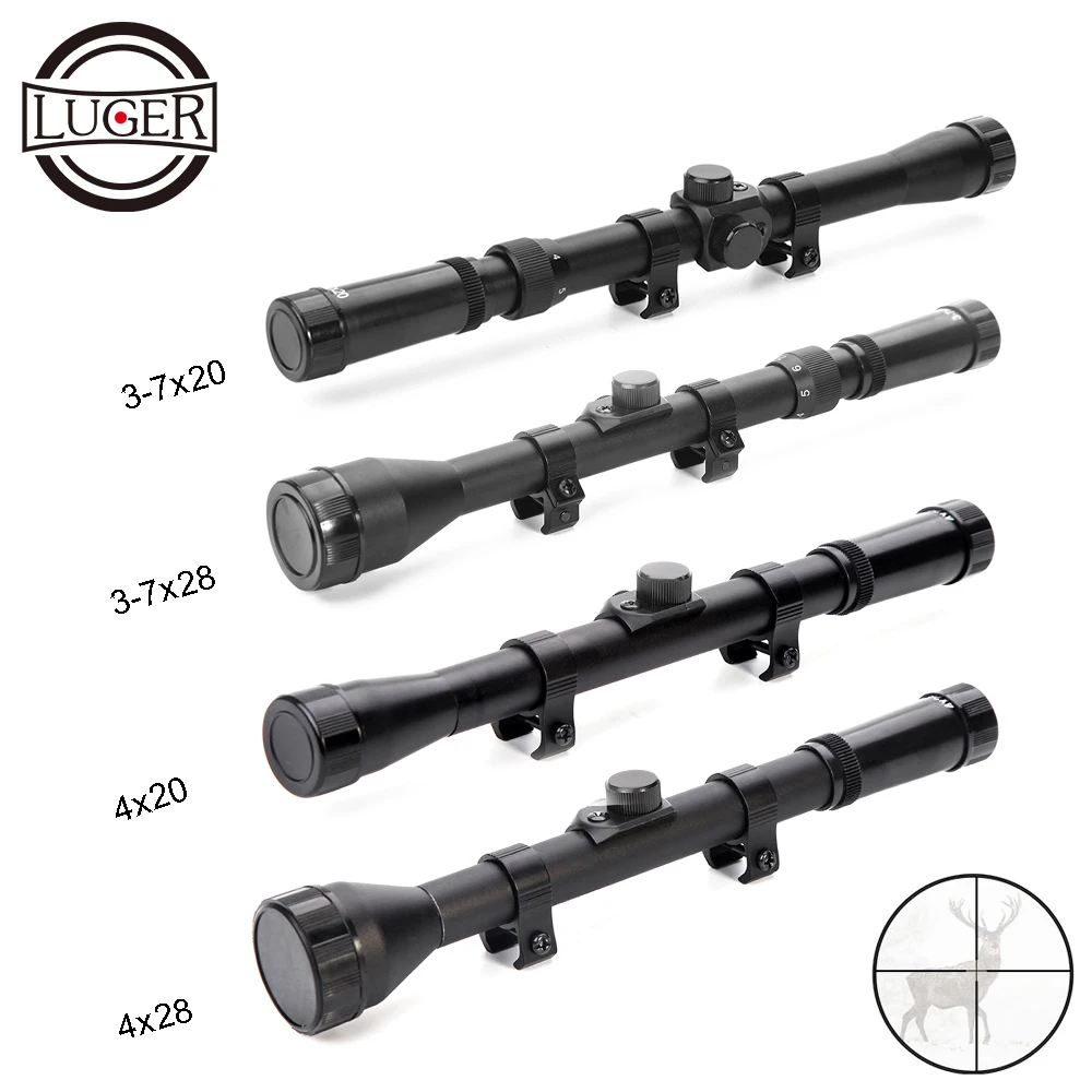 Охотничий прицел LUGER 4x20 3 7X28 тактический оптический для отражения прицела 4X28