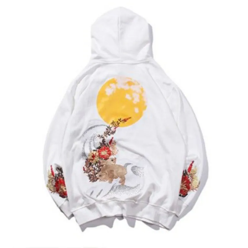 

Sweet Girl Spring/Autumn Japanese Girl Cute Harajuku Style Preppy Couple Outfit Gentle Sailor Moon Embroidered Couple Hoodie