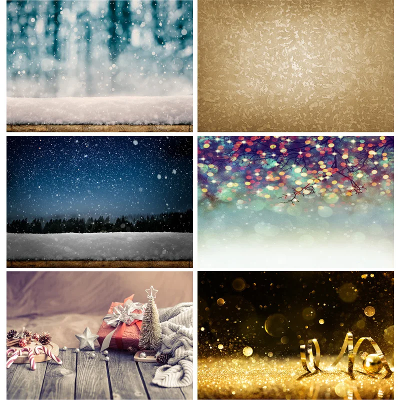 

Vinyl Custom Christmas Theme Photography Backdrops Bokeh Snowflake Wooden Boards Photo Background Studio Props 21527JPR- 04
