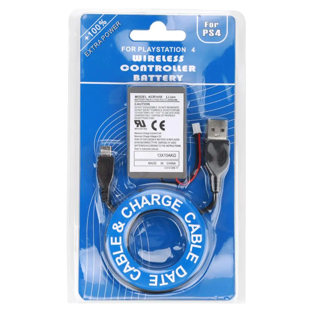 1 шт. перезаряжаемая литий ионная батарея 2000 мАч с USB кабелем для беспроводного