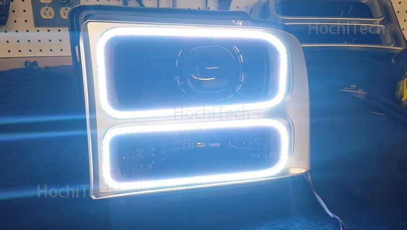 Для Ford F-250 F250 2005 2006 2007 RGB светодиодный ангельские глазки многоцветный с Halo кольцом дистанционное управление фар