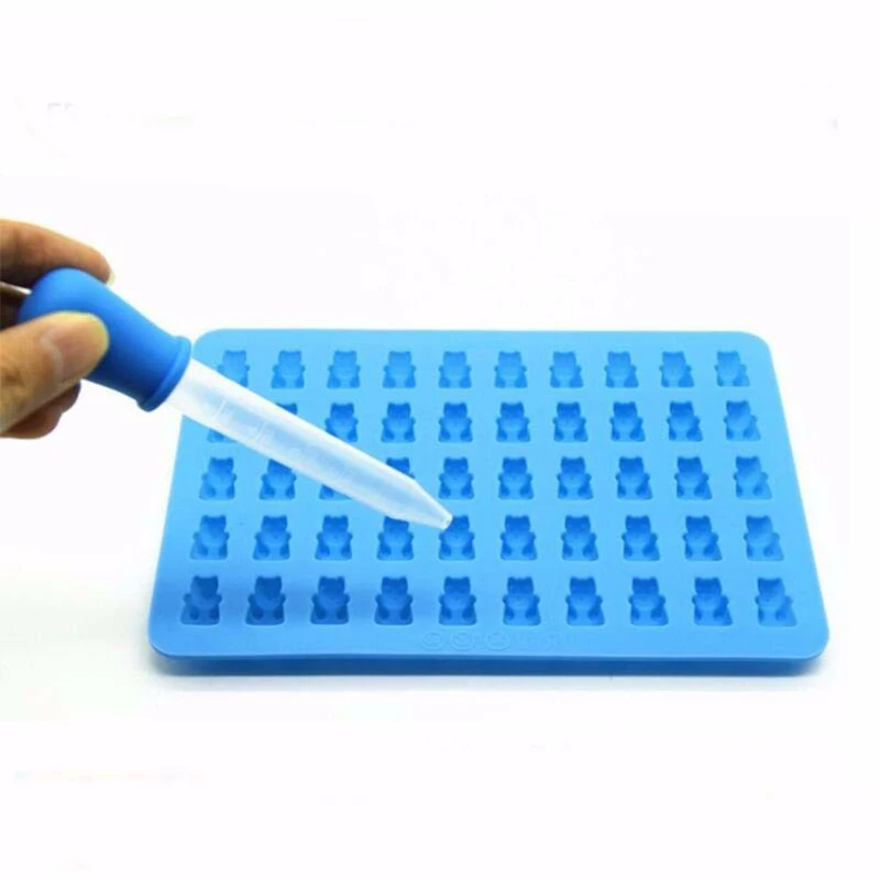 50 полости DIY Gummy медведя силиконовые формы жесткий диск для Конфета шоколад