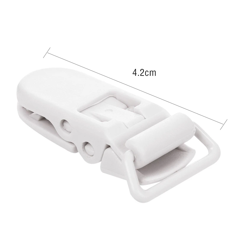 

50 pcs Pacifier clip suspender strap white plastic clip