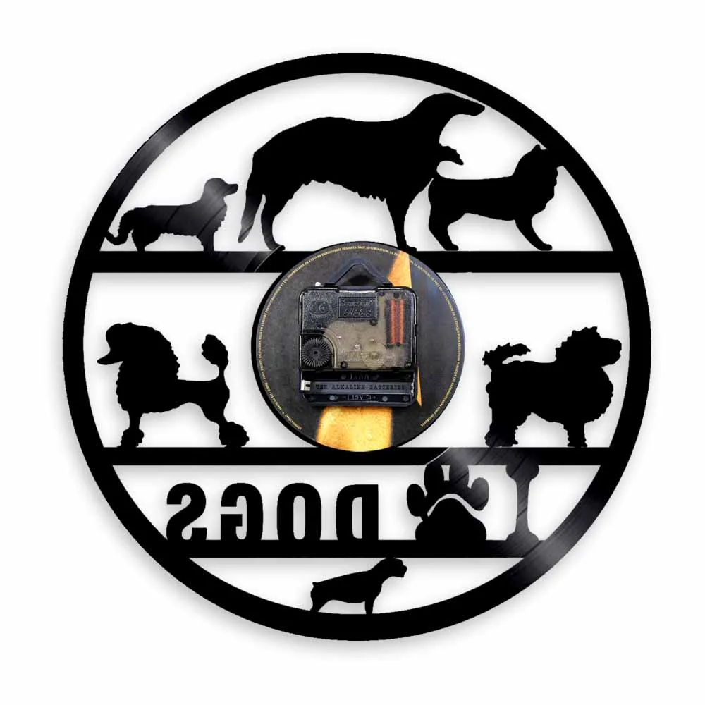 Я люблю собак Виниловые пластинки настенные часы Laser LP для животных подарок