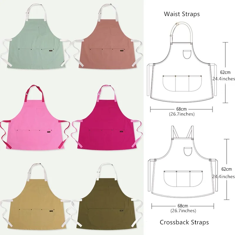 Сплошной цвет хлопок фартук официанты бариста бистро кондитерское оборудование