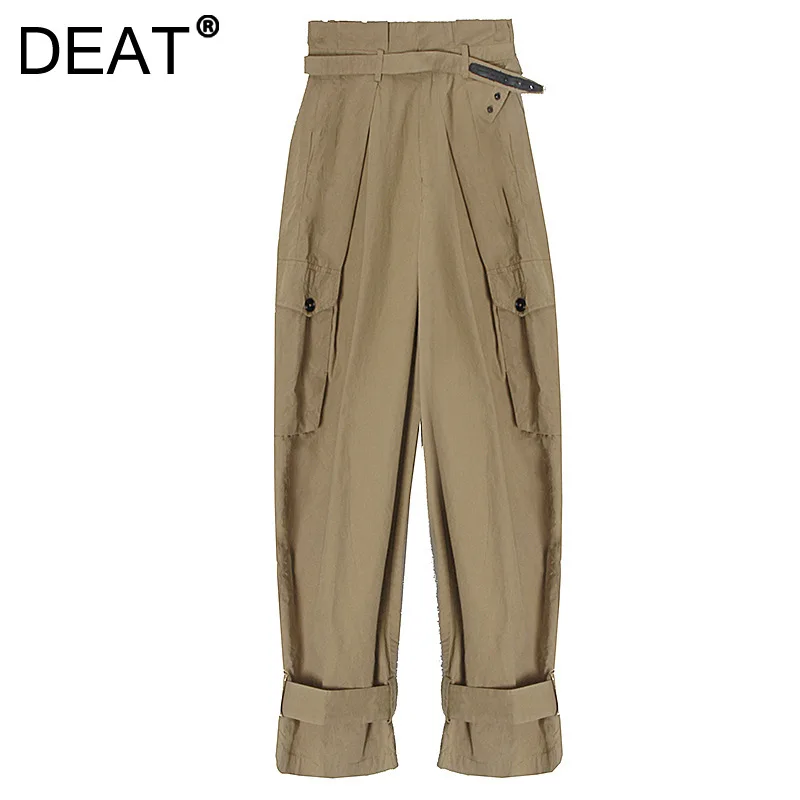 

DEAT 2021 New Spring And Autumn Fashion Casual Solid Color Cool Style Women's Clothing Loose Corset Pants Overalls SL314