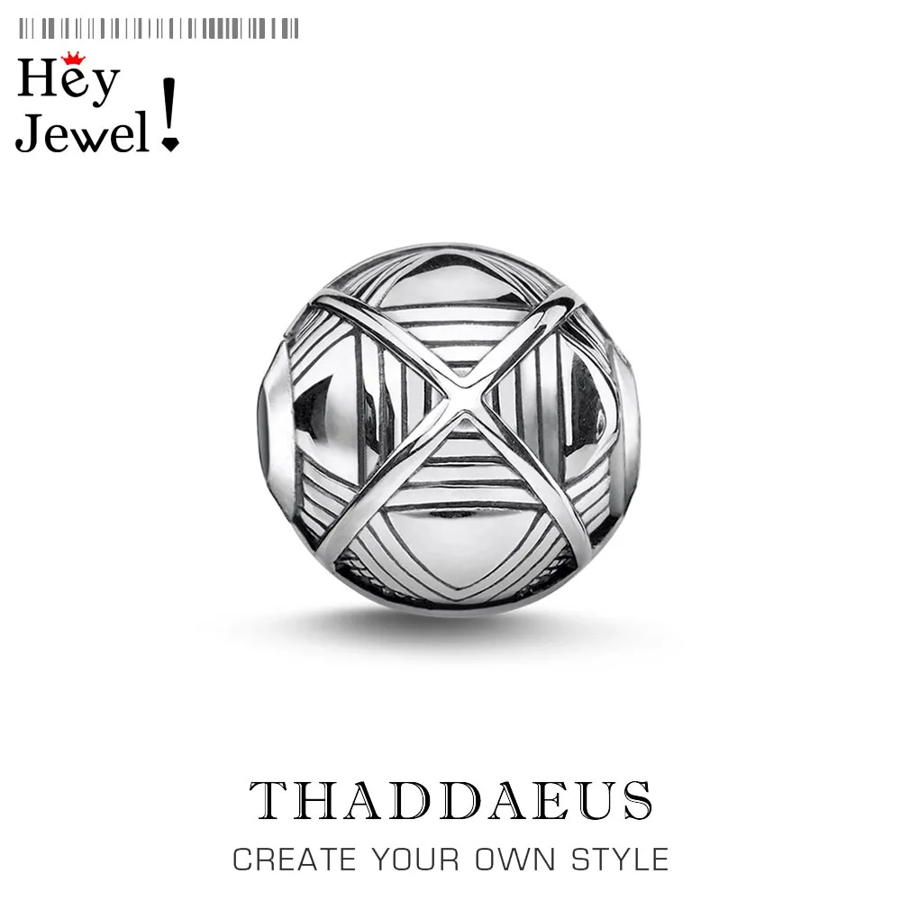 Браслет женский и мужской из серебра 925 пробы с графическим узором|Бусины| |