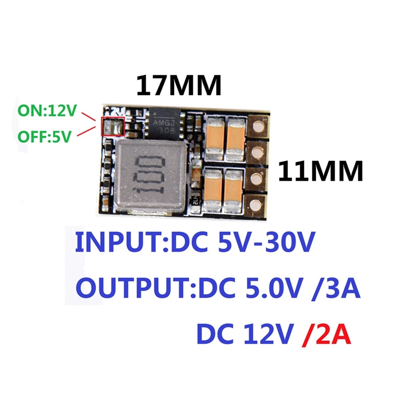 

Mini DC-DC BEC 2-6S 5V 3A/ 12V 2A Step Down Module for RC Drone FPV Racing