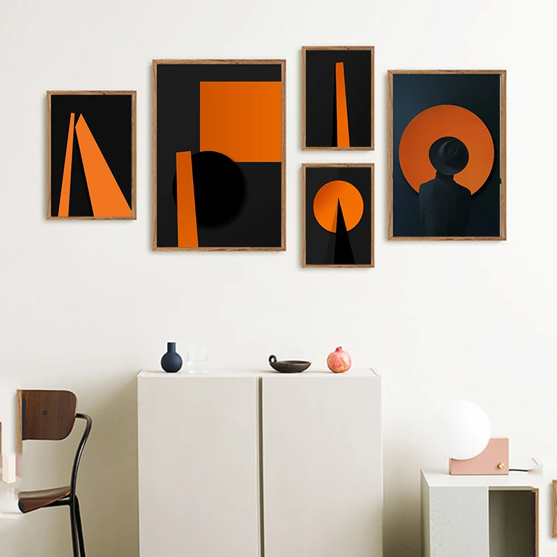 Современная искусственная картина мужчина с черной шляпой постеры на холсте