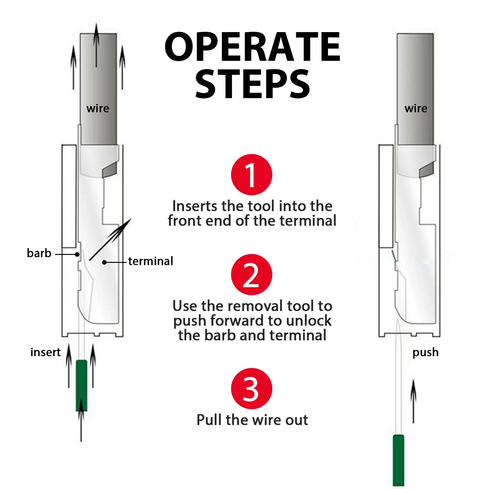 

Wiring Wire Terminal Removal Tools Needle ejector Disassembly Electrical