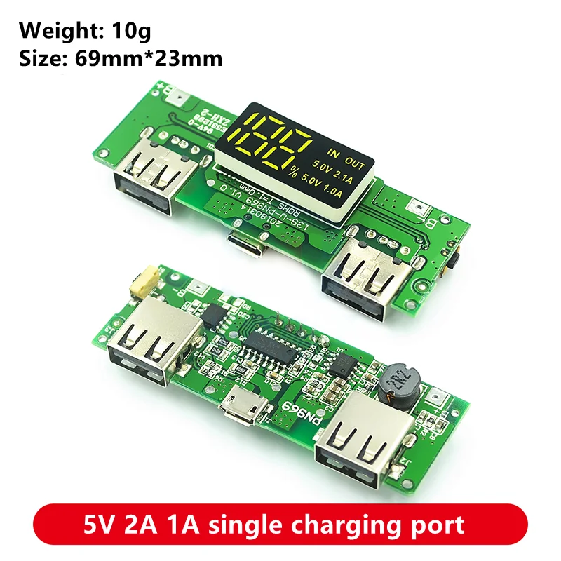 Светодиодный двойной USB 5 В 18650 а Micro/Type-C внешний аккумулятор модуль зарядки