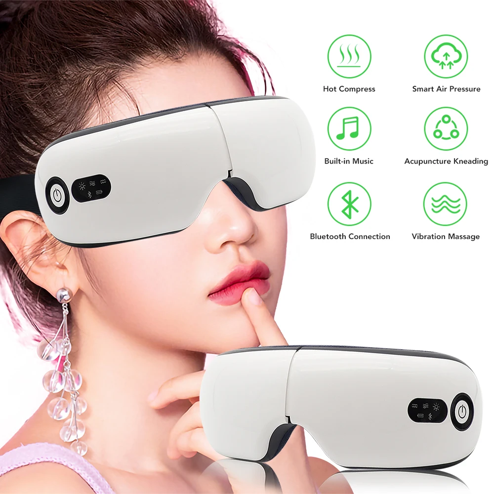 

Bluetooth Smart Airbag Eye Massager High Frequency Vibratio Electric Massage Music multi-stage Hot compress for Relieve Eye