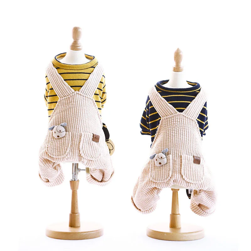 Зимний теплый полосатый дизайн одежды для собак чихуахуа костюмы маленьких