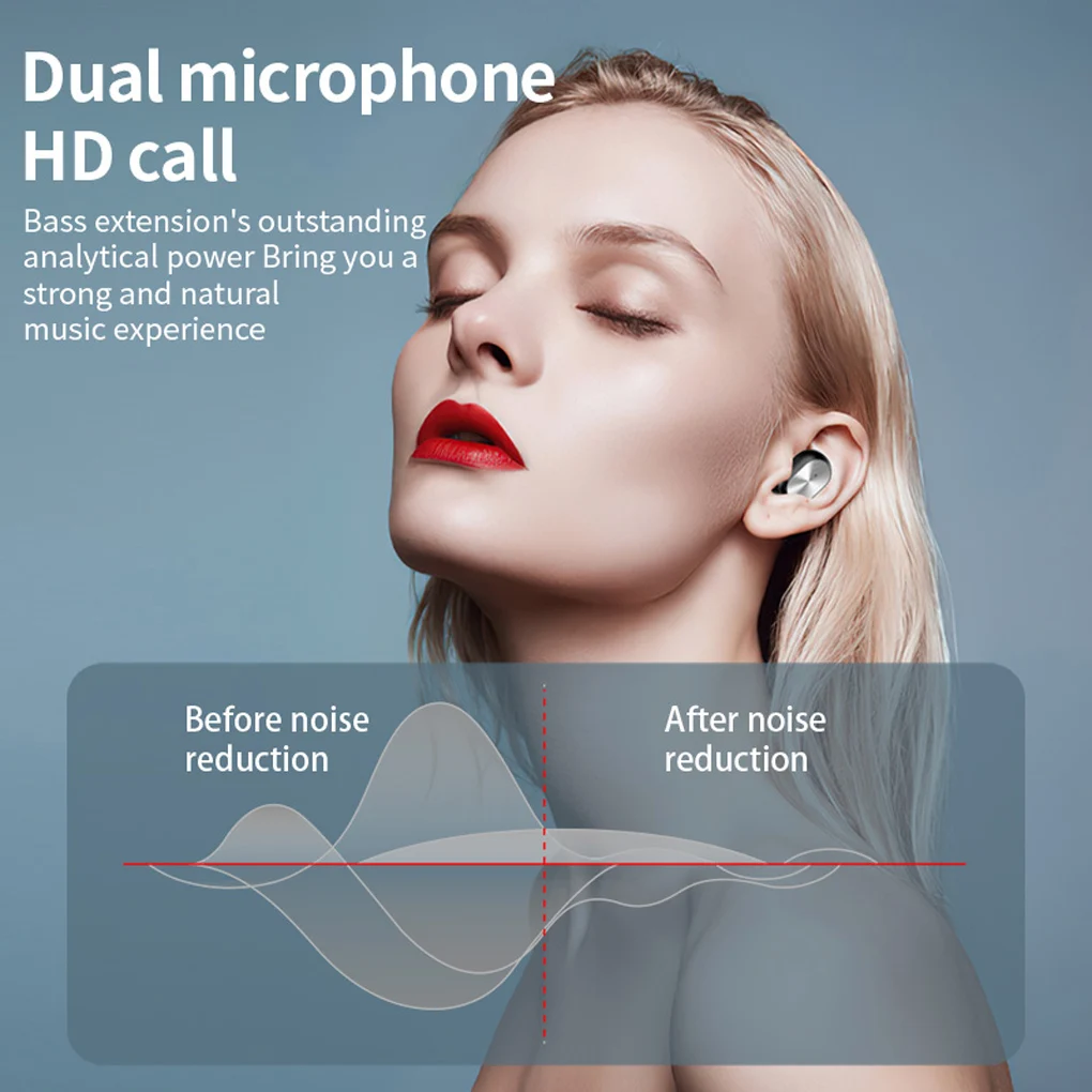 t16 tws wireless earphones bluetooth compatible 5 2 in ear headphones rechargeable with charging case emergency flashlight new free global shipping