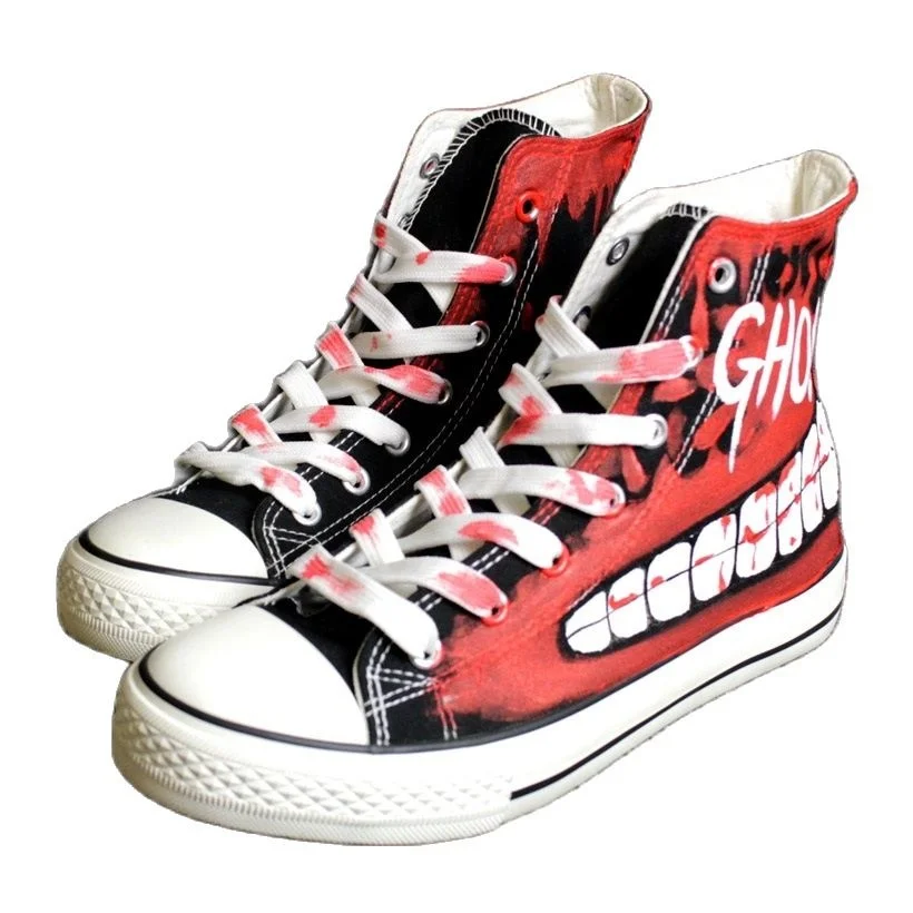 

Anime Cos Tokyo Ghoul Kaneki Ken Punk Rock Rap Casual plimsolls canvas shoes rope soled shoes