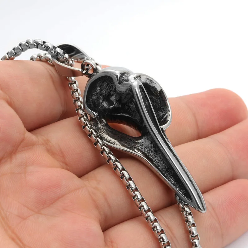 Винтажные череп ворона кулон ожерелье для мужчин и женщин Северный компас Aegishjalmur