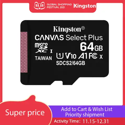 Карта Micro SD kingston Class 10, 16 ГБ, 32 ГБ, карта памяти MicroSDHC, 8 ГБ, класс 4, карта Micro SD, UHS-I, карта TF, MicroSD, 64 ГБ, MicroSDXC