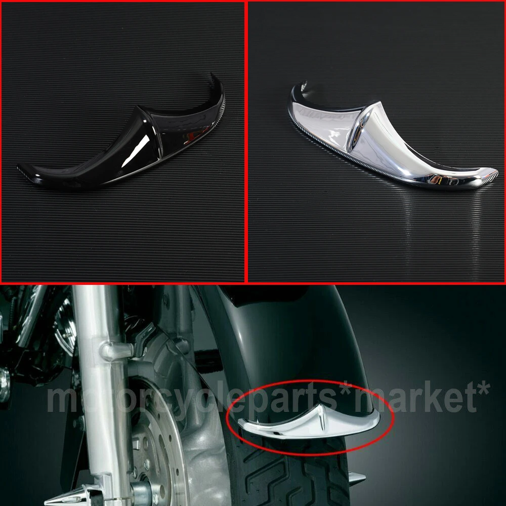 

Chrome & black Front Fender Tip Accent Case for Harley Touring FLTRX FLHX