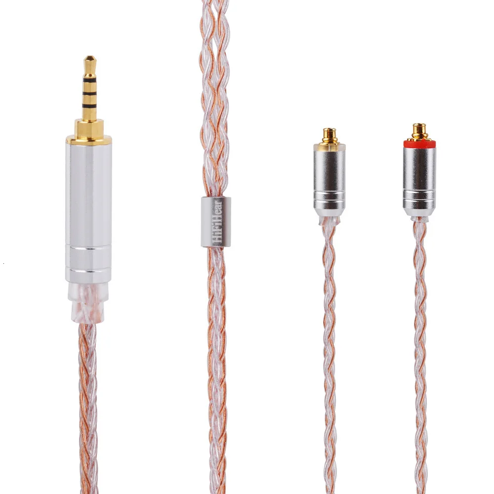 AK HiFiHear 8 Core посеребренный кабель 2,5/3,5 мм сбалансированный кабель с MMCX/2pin разъем для TRN X6 C12 C10 ZS10 PRO AS10