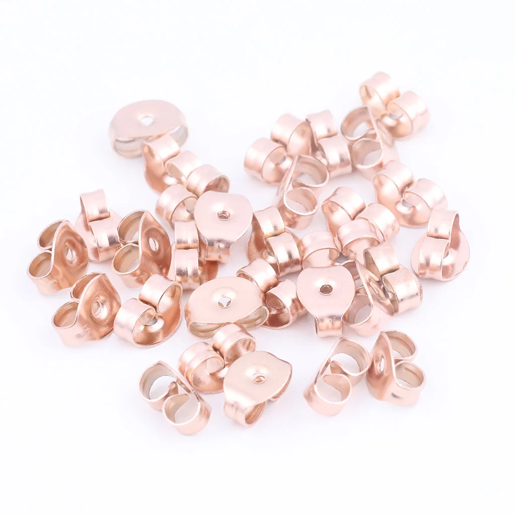 Onwear 100 шт. застежки для сережек из нержавеющей стали с покрытием розового золота и