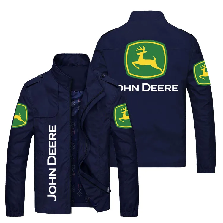 

2021 hot sale men's spring and autumn new jacket men's casual windbreaker car logo printing zipper stand collar jacket