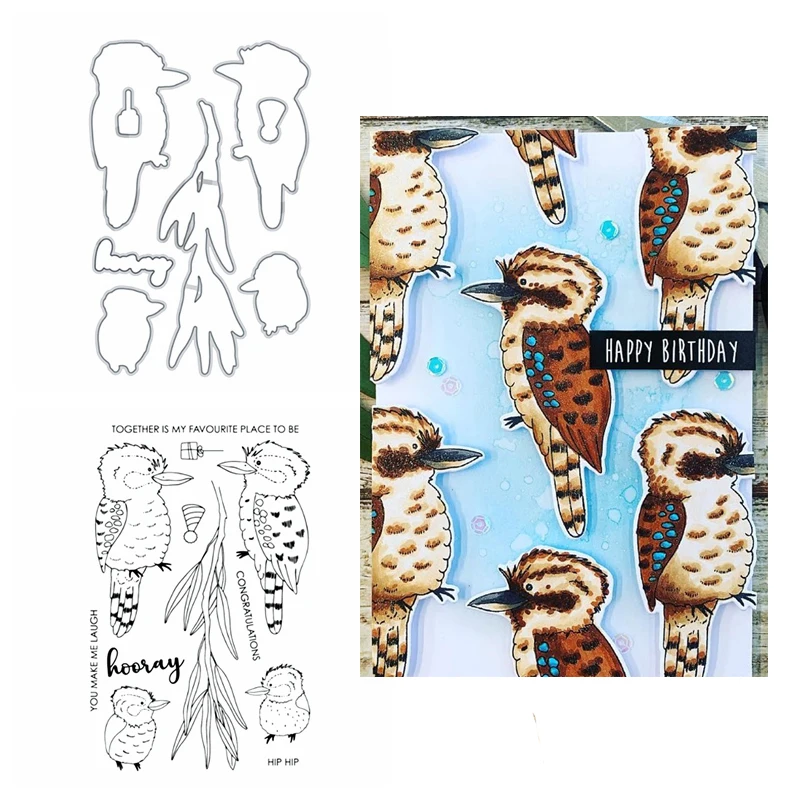 

Kookaburra Mini birds Clear Stamps Coordinate Dies Metal Cutting dies DIY Scrapbooking Decorative Embossing 2020