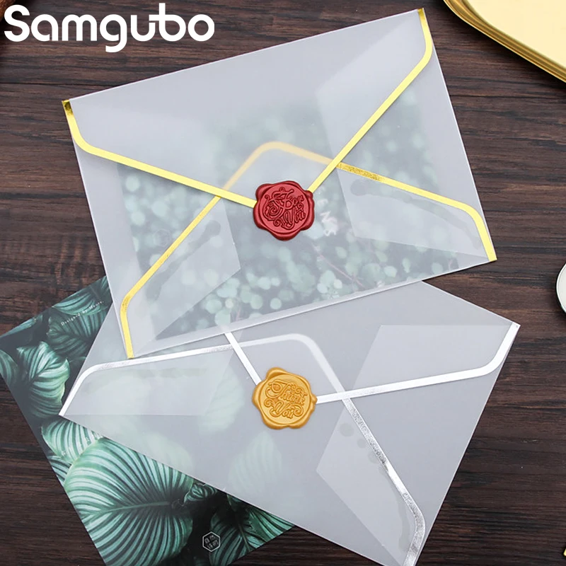 Конверты с золотыми краями тиснением прозрачные полупрозрачные конверты