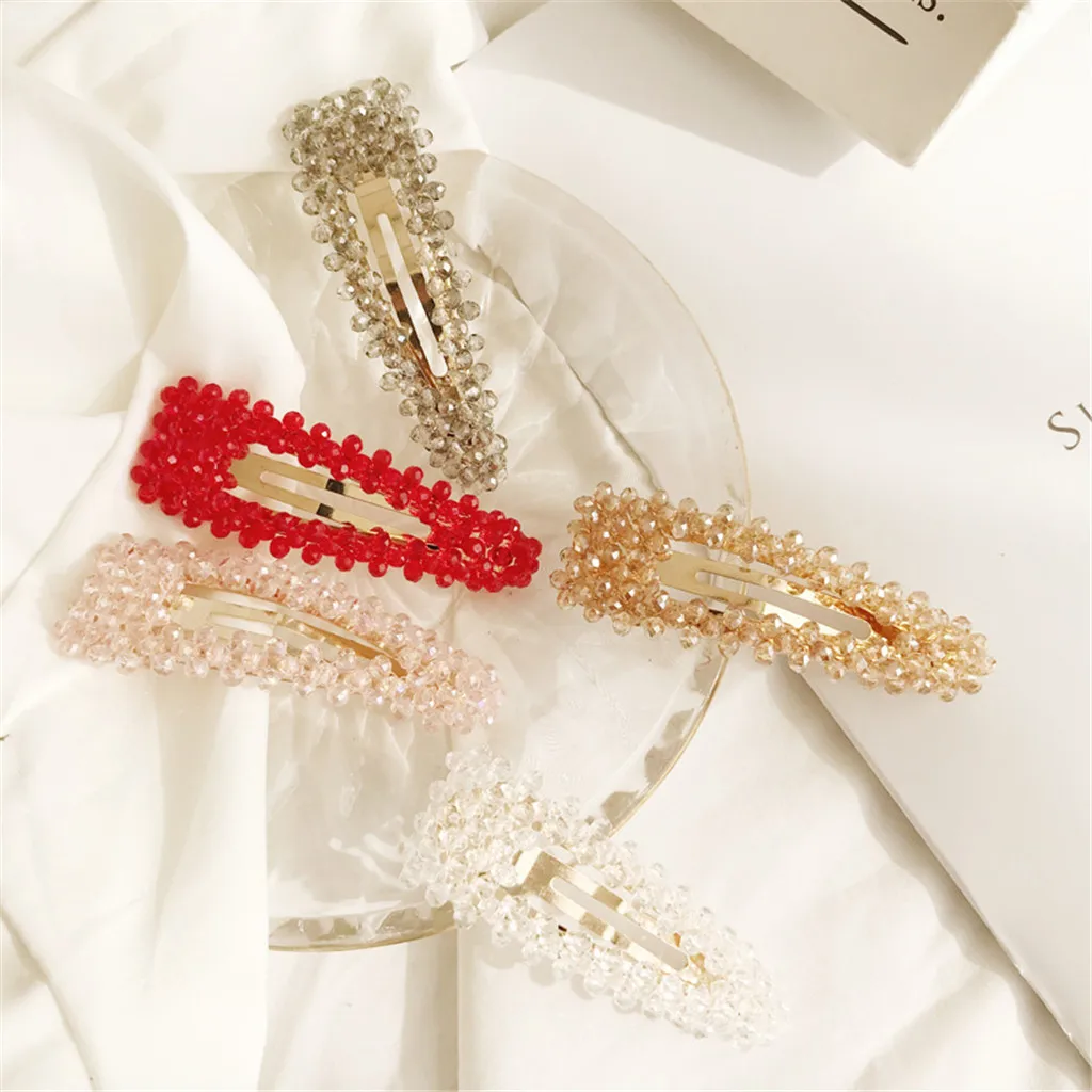 

Imitation Pearl Crystal Letter Hair Clips For Ms Geometric Hair Barrette Handmade Hairpins A Variety Of Styles Hair Accessories