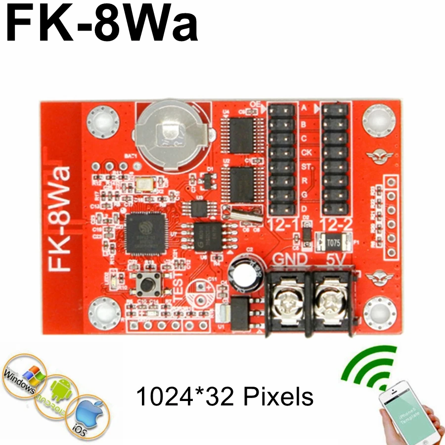 FK 8Wa Wi Fi светодиодный Управление карты 1024*32 Пиксели Беспроводной Панель Для P10