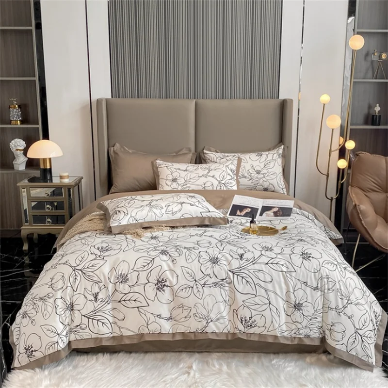 

Удобное покрывало для кровати с сенсорным принтом Новое поступление антистатическое высококачественное покрывало для спальни из 100% хлопк...