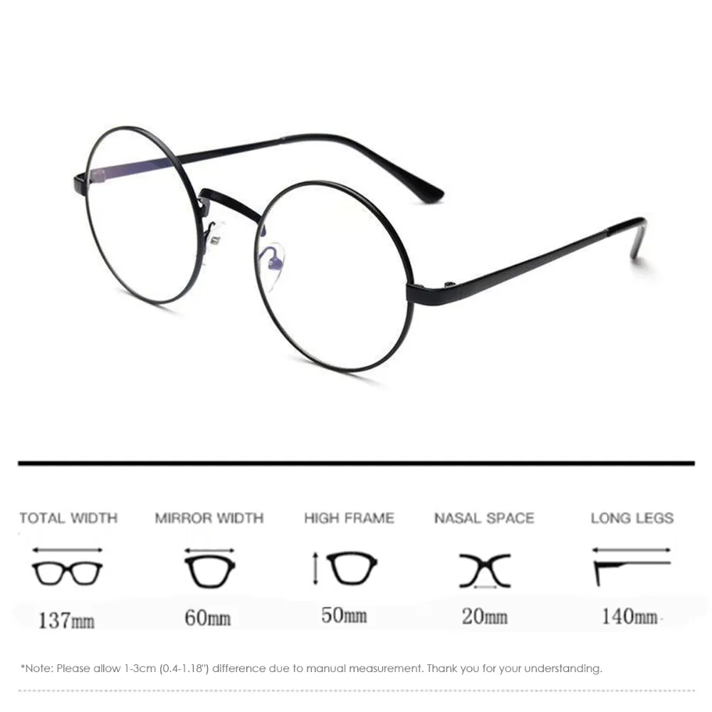 Women Men Round Spectacle Glasses Frames With Clear Glass Optical Frame Transparent Reading | Аксессуары для одежды