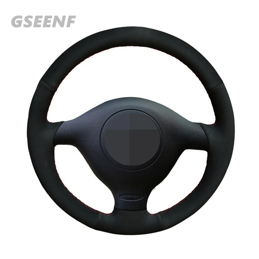 Чехол на руль автомобиля для Seat Leon MK1 (1M) 1998-2005 Skoda Fabia RS 2003 1 (6Y) 2004-2005 черная замша