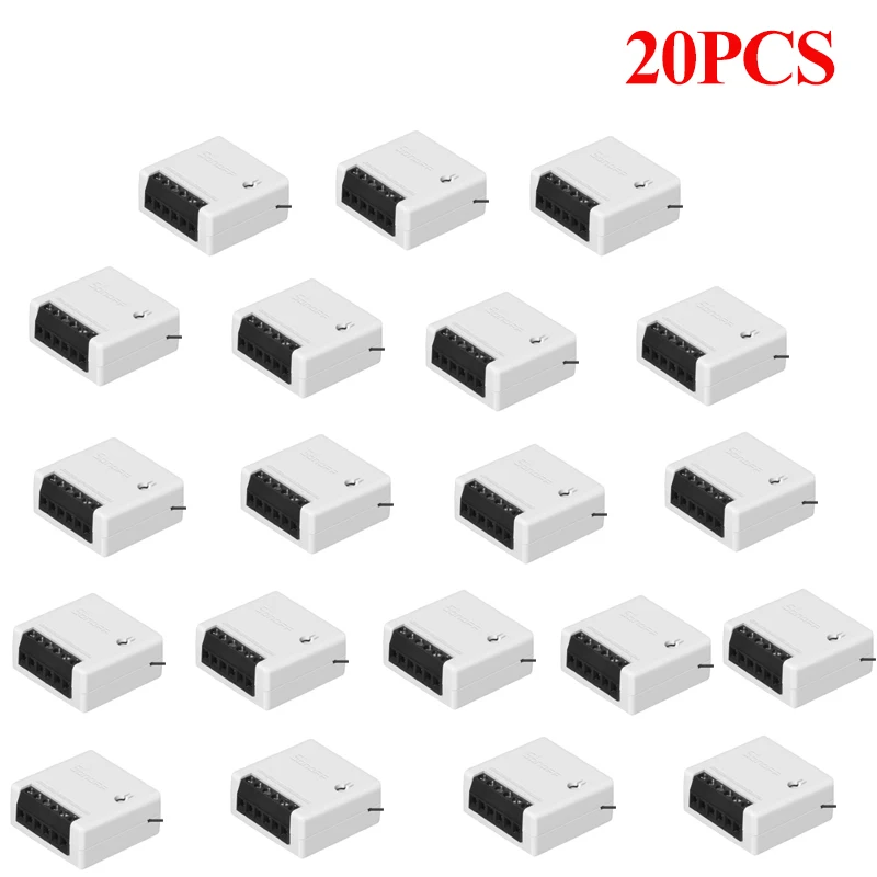 Sonoff Mini 20PCS 1/2/3/5/6/8/10/20 шт. Sonoff экшн-камера с Wi-Fi подключением Smart 2 Way переключателя «сделай сам» Умный дом удаленного Управление таймер работать с Alexa Google Home - Комплект: Sonoff Mini 20PCS