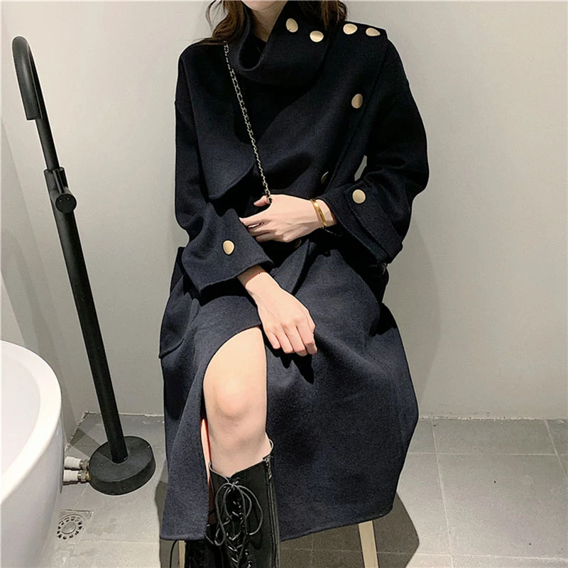 Весеннее Женское зимнее шерстяное пальто 2020 винтажная элегантная одежда OL