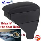 Подлокотник для центральной консоли Seat Ibiza, подлокотник для Ibiza 6j Ibiza 6L, центральный контейнер для хранения с USB светодиодный подсветкой