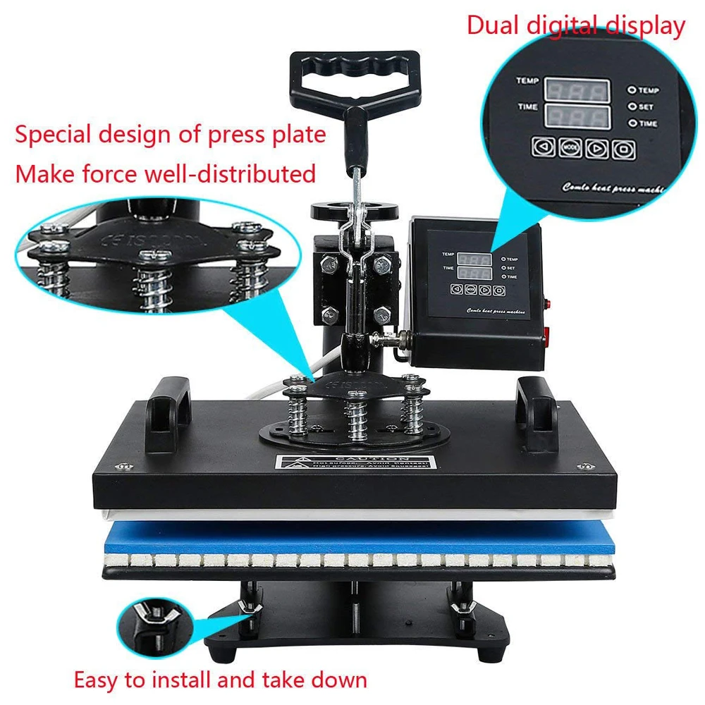 10 in 1 Combo Heat Press Machine Sublimation Transfer For T shirt/Plate/MugBottle/Pen/Cap/Phone Case | Компьютеры и офис