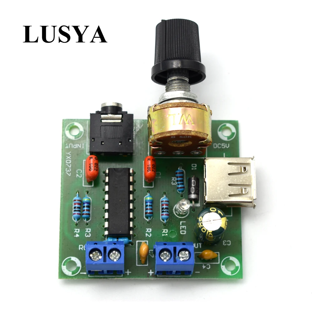 

Миниатюрная Плата усилителя мощности Lusya USB 5Wx2 HIFI двухканальная Плата усилителя звука CM2038 5 в постоянного тока