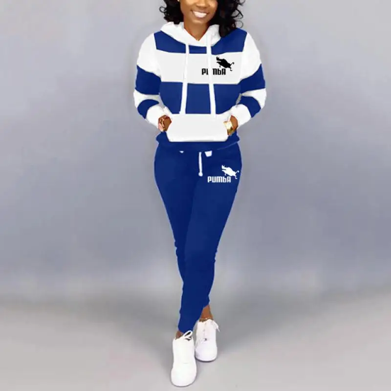 

2021 Autumn Winter 2 Piece Set Tracksuit Women Sweatshirt Print Hoodies+Pants Sportwear Women's Sports Suit Female Hooded Set